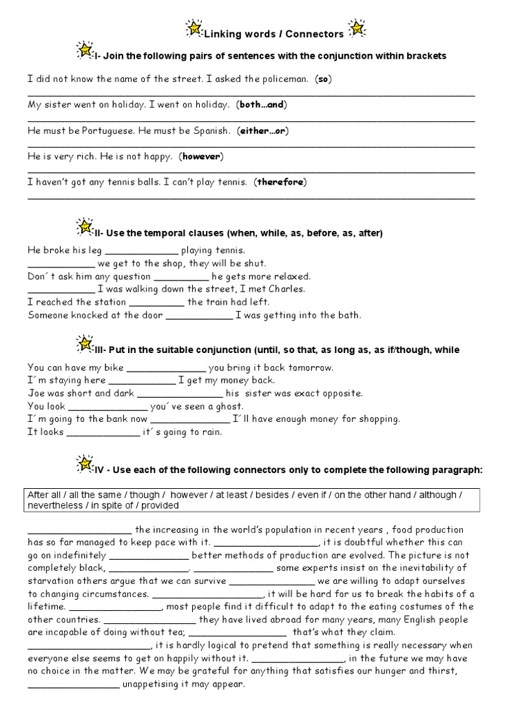 Linking Words / Connectors | PDF