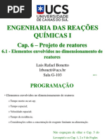 Cap. 6.1 - Projeto de Reatores - Elementos Envolvidos No Dimensionamento de Reatores