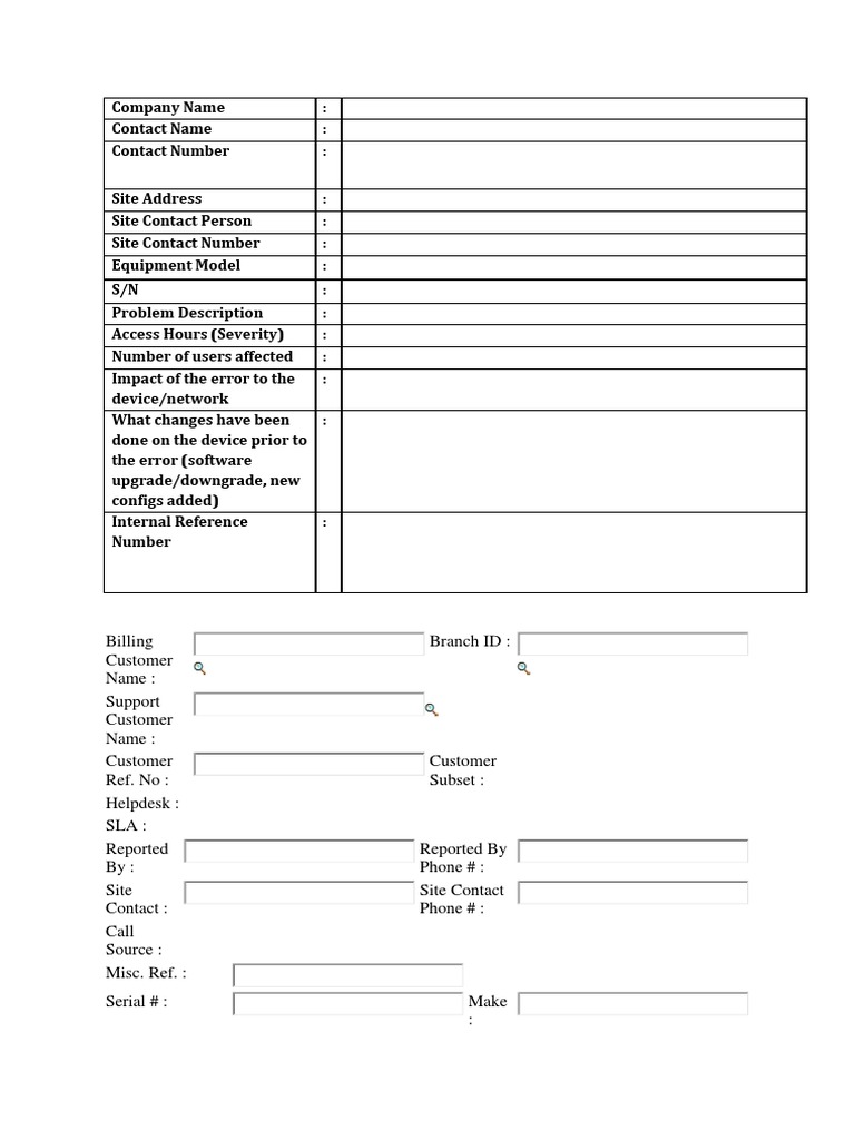 Network Support Template | PDF | Business | Computers