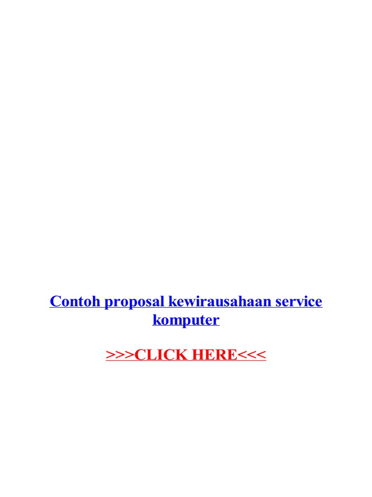 Contoh Proposal Kewirausahaan Service Komputer