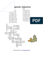 Adjectives Crossword