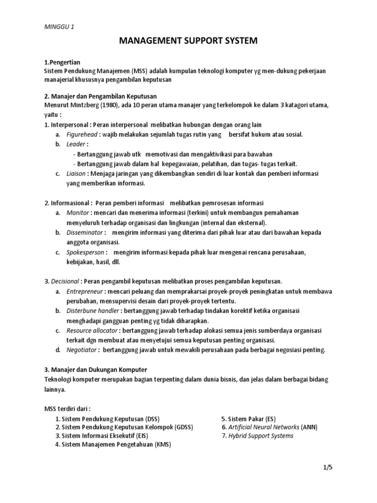 Fungsi Pengawasan dalam MSS | PDF