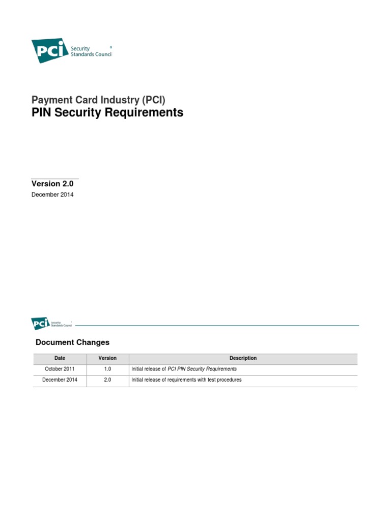 Pci Pin Security Requirements
