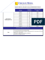 Network Quantity of Frame Unit Rate/ Week (USD) Package: Poster Frame & Building Digital Frame Package Promotion Policy