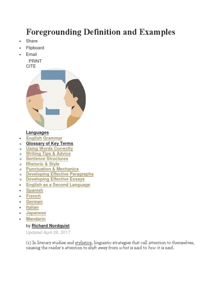 Understanding Foregrounding in Literature | PDF | Linguistics | Human ...