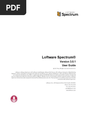 Loftware Spectrum User Guide Application Programming Interface Web Service