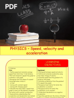 Physics 2 - Speed, Velocity and Acceleration