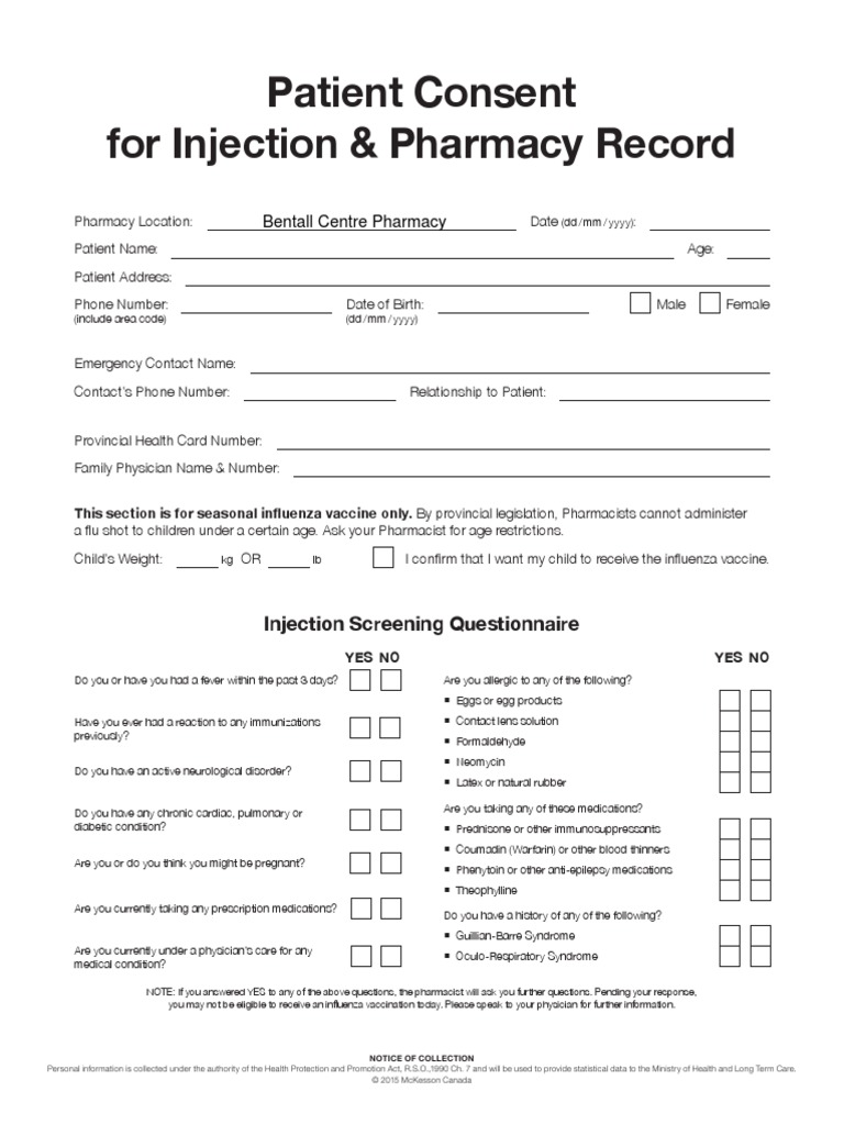 flu consent form | pdf | influenza vaccine | pharmacy