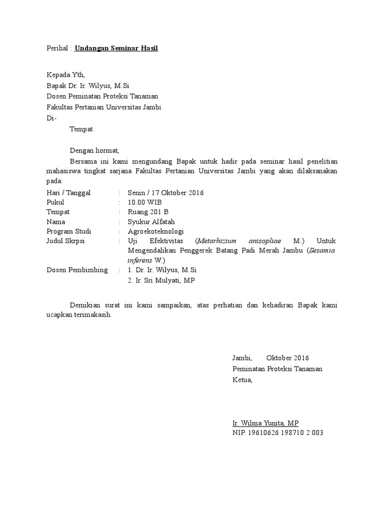 Contoh Surat Contoh Surat Undangan Seminar Perusahaan