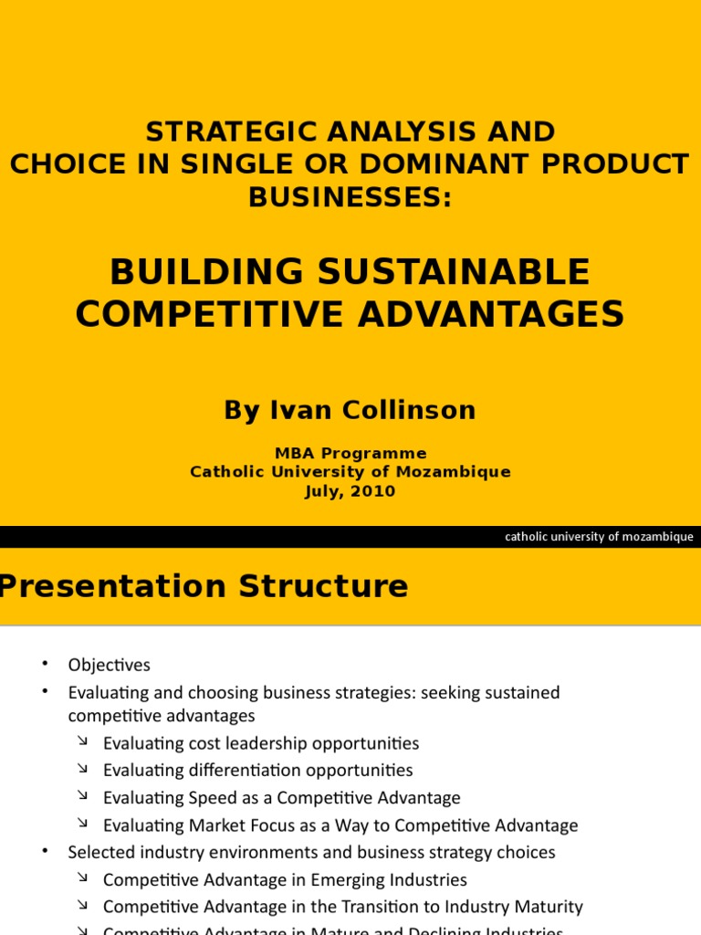 Strategies for Sustainable Competitive Advantage | PDF | Competitive ...