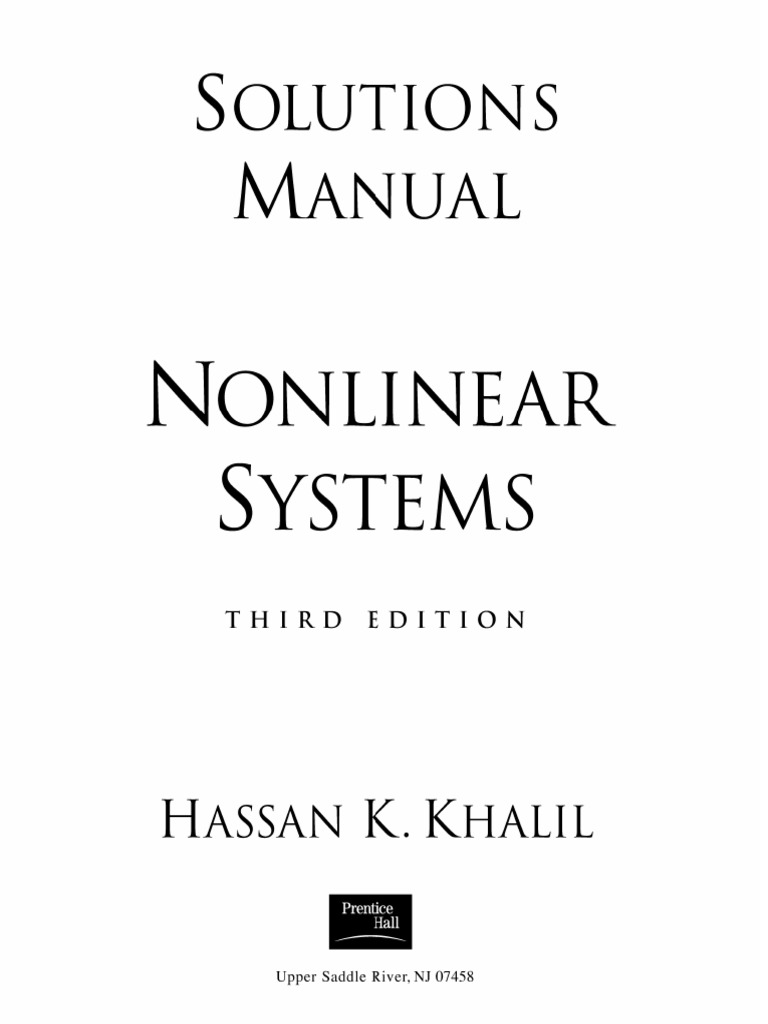 Nonlinear System Solution (Khalil) | PDF