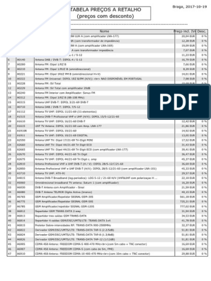 Tabela Art. Telecomunicações, PDF, UHF