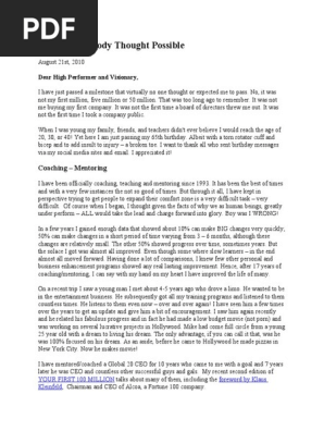 Milestone Nobody Thought Possible - Dan Pena Newsletter 81