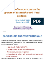 Presentation - Influence of Temperature on the Growth of Escherichia Coli