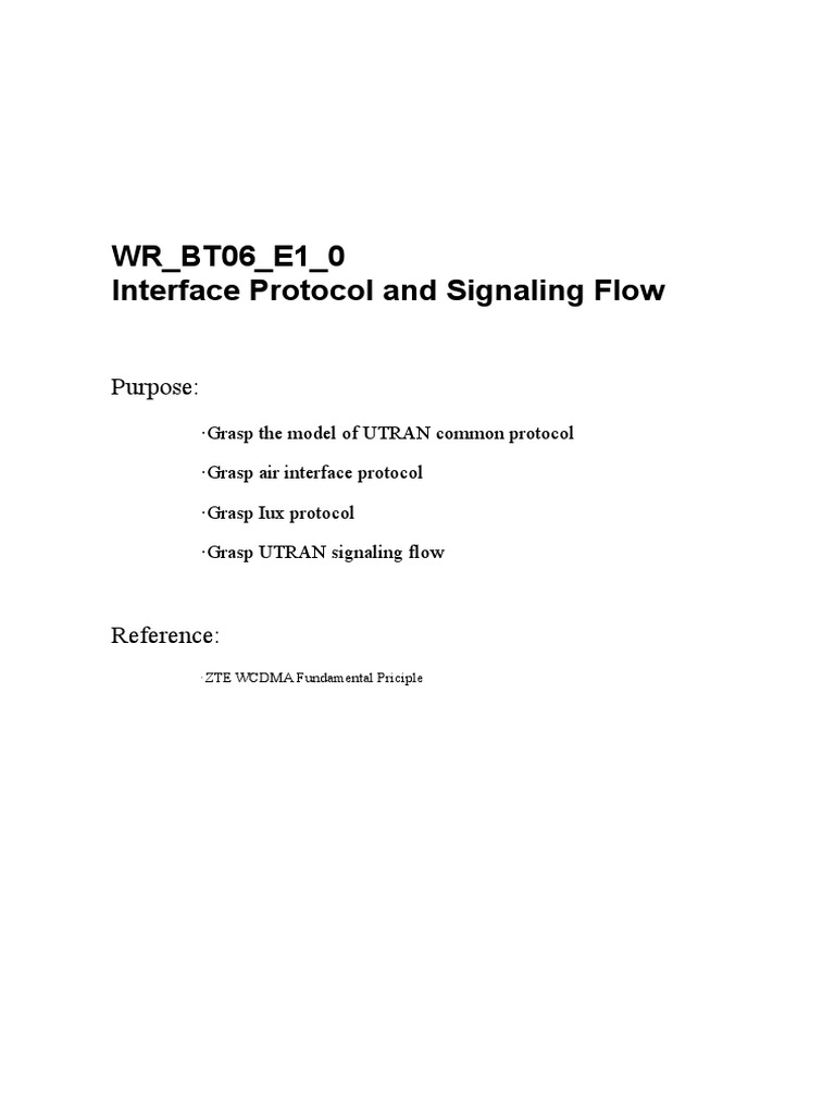 UTRAN Protocol and Signaling Overview | PDF | Communications Protocols ...