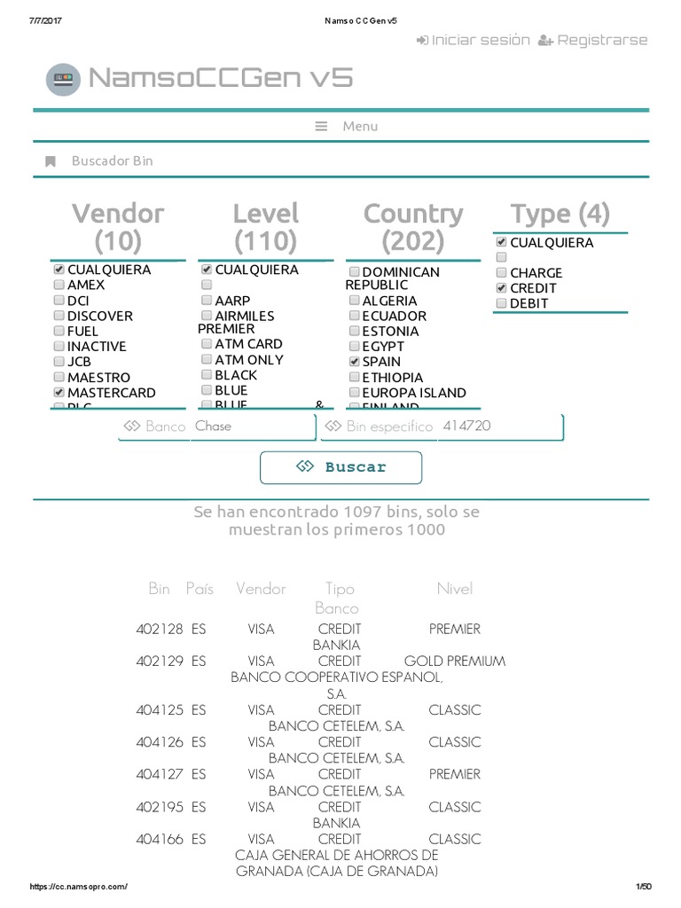 Namso CCGen v5 PDF PDF Visa Inc. Empresas de servicios financieros