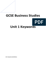 EDEXCEL GSCE Business Studies - Unit 1 Keywords