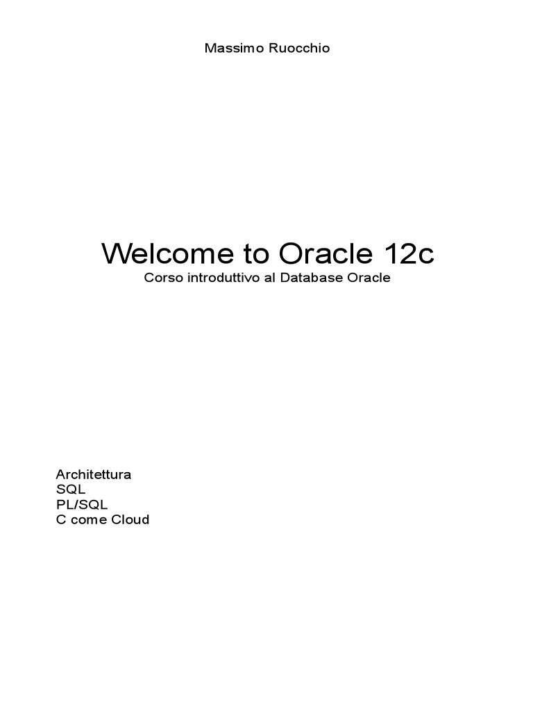 Welcome To Oracle 12c | PDF