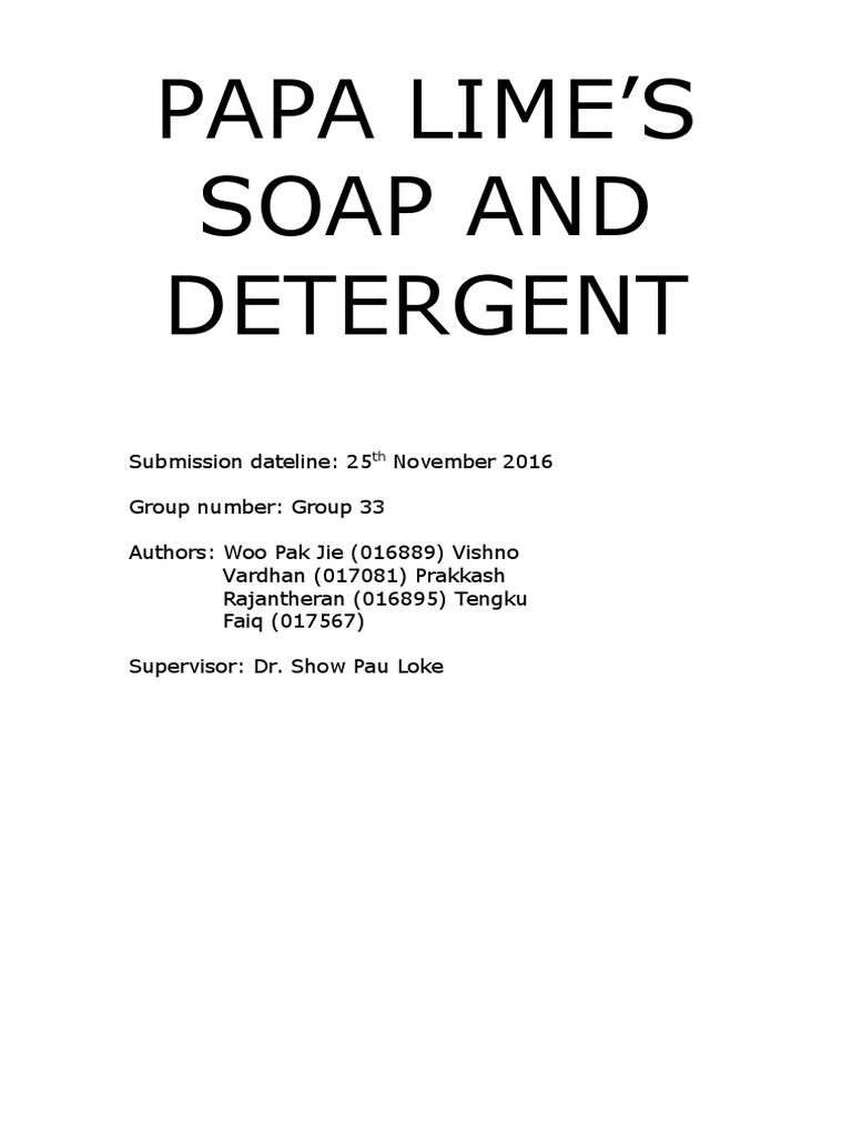 Official Soap and Detergent Production PDF Distillation Filtration