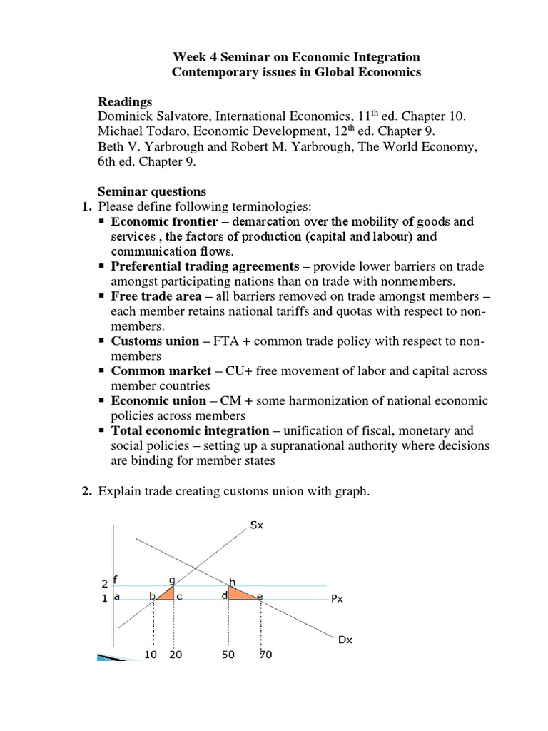 Economic Integration Seminar Overview | PDF | Economic Integration ...