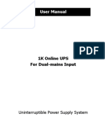 User Manual: 1K Online UPS For Dual-Mains Input