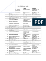 CM List of Reference Books