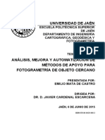 Analisis Mejora y Automatizacion de Metodos Para Fotogramtria de Objeto Cercano