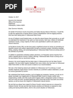 Brown County Convention & Visitors Bureau Letter