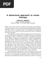 A Behavioral Approach To Music Therapy: Clifford K. Madsen