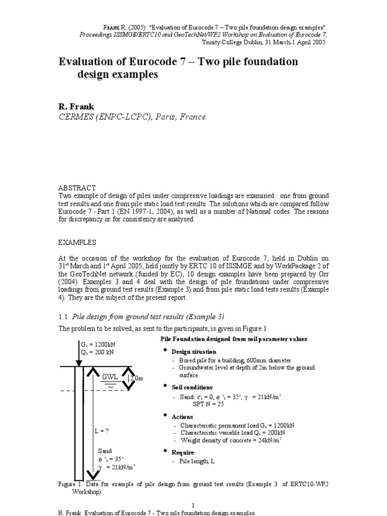 Eurocode 7: Two Pile Design Examples | PDF | Deep Foundation ...