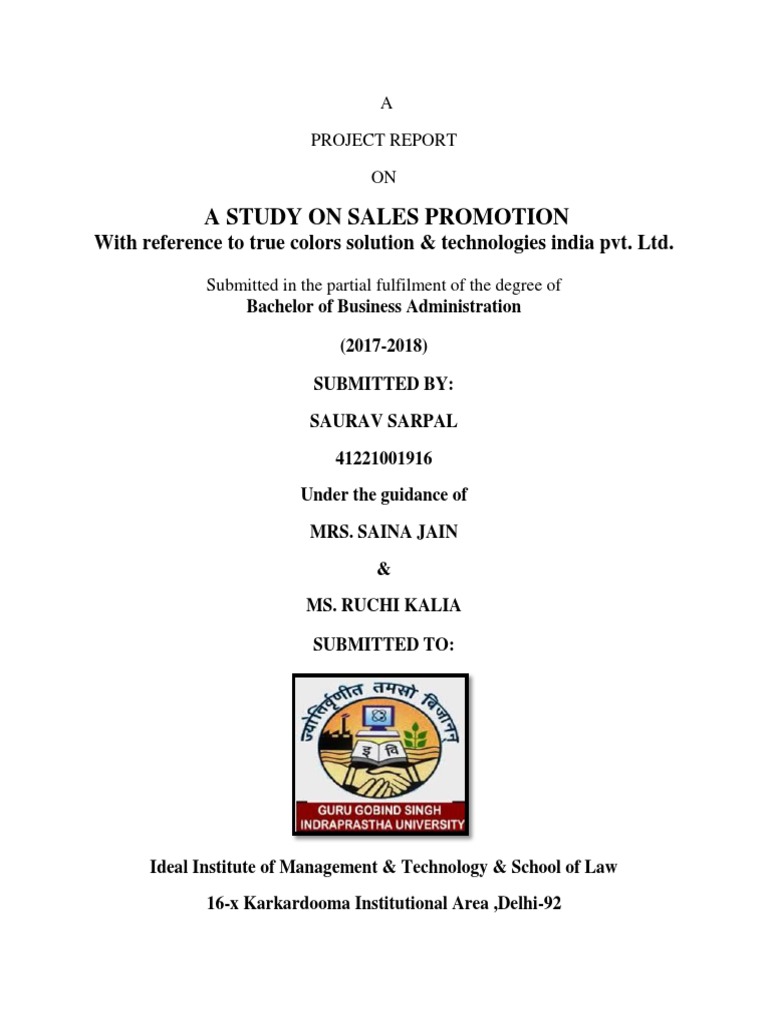 Project First Page | PDF | Marketing | Business