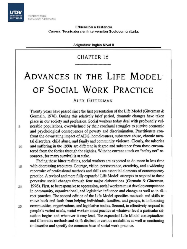Advances in the Life Model of Social Work Practice Developmental