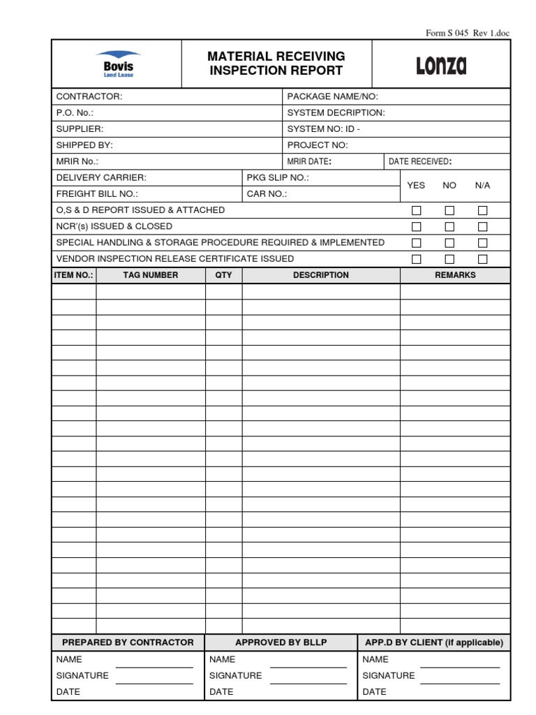 Form S 045 Rev 1 | PDF