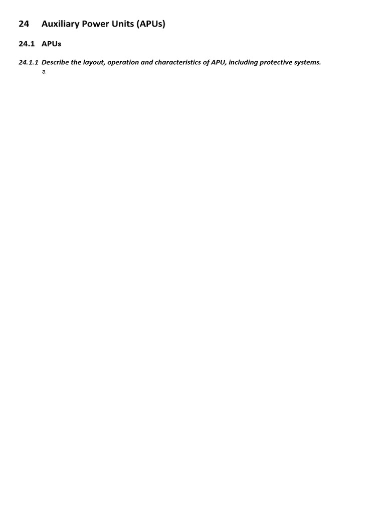 24 Auxiliary Power Units (Apus) | PDF
