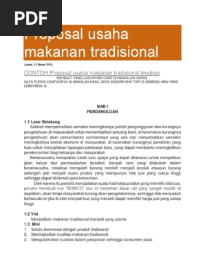 Proposal Usaha Makanan Tradisional