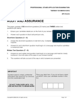 Audit and Assurance March 2012 Exam Paper