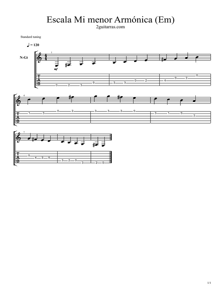 Escala Mi Menor Armonica PDF | PDF