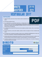 Instruções para vestibular 2017