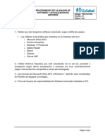 Procedimiento de Validación de Software y Actualizacion de Antivirus