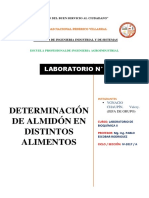 Determinacion de Almidón en Distintos Alimentos