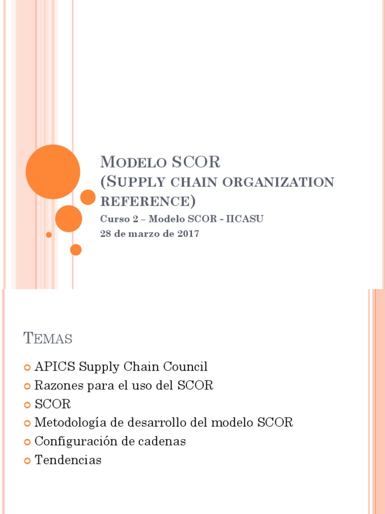 Modelo SCOR en Gestión de Cadena de Suministro | PDF | Benchmarking ...