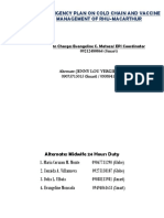 Contingency Plan On Cold Chain and Vaccine Management of Rhu-Macarthur