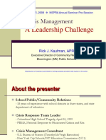 Crisis Management a Leadership Challenge 