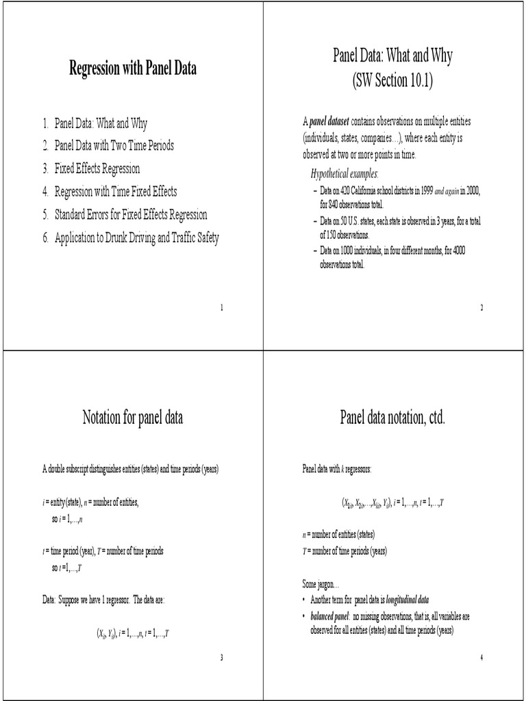 Regression With Panel Data | PDF | Ordinary Least Squares | Fixed ...