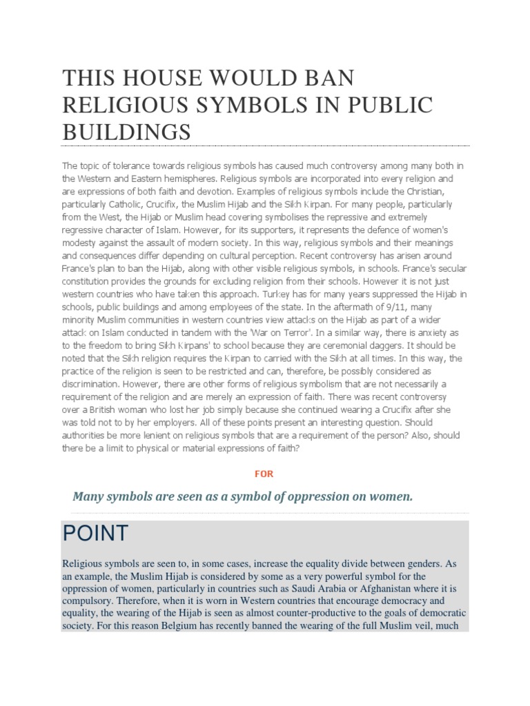 This House Would Ban Religious Symbols in Public Buildings PDF