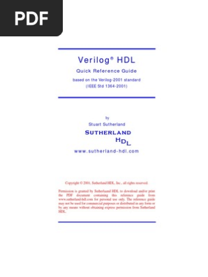 Verilog 01 Ref Guide Pdf Data Type Computer Data