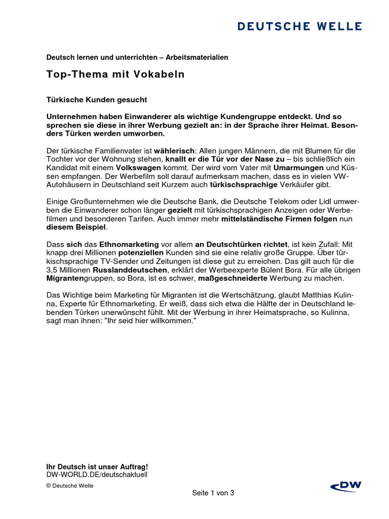 Top Thema Mit Vokabeln Deutsch Lernen Und Unterrichten Arbeitsmaterialien