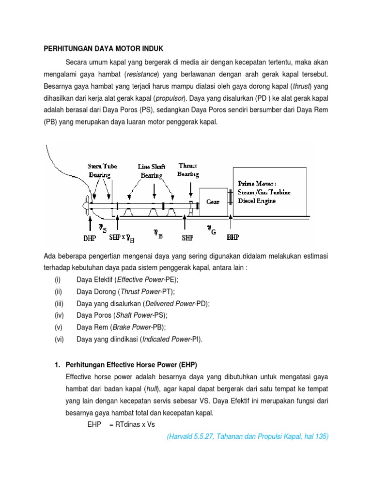 Perhitungan Daya Motor Induk Kapal | PDF