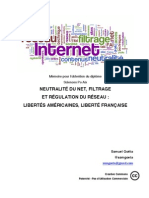 Mémoire "Neutralité Du Net, Filtrage Et Régulation Du Réseau: Libertés Américaines, Liberté Française", Samuel Goëta, Sciences Po Aix, 2011