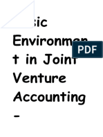 Basic Environmen T in Joint Venture Accounting